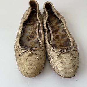 SAM EDELMAN Felicia ballet Flat Cream Snakeskin s8